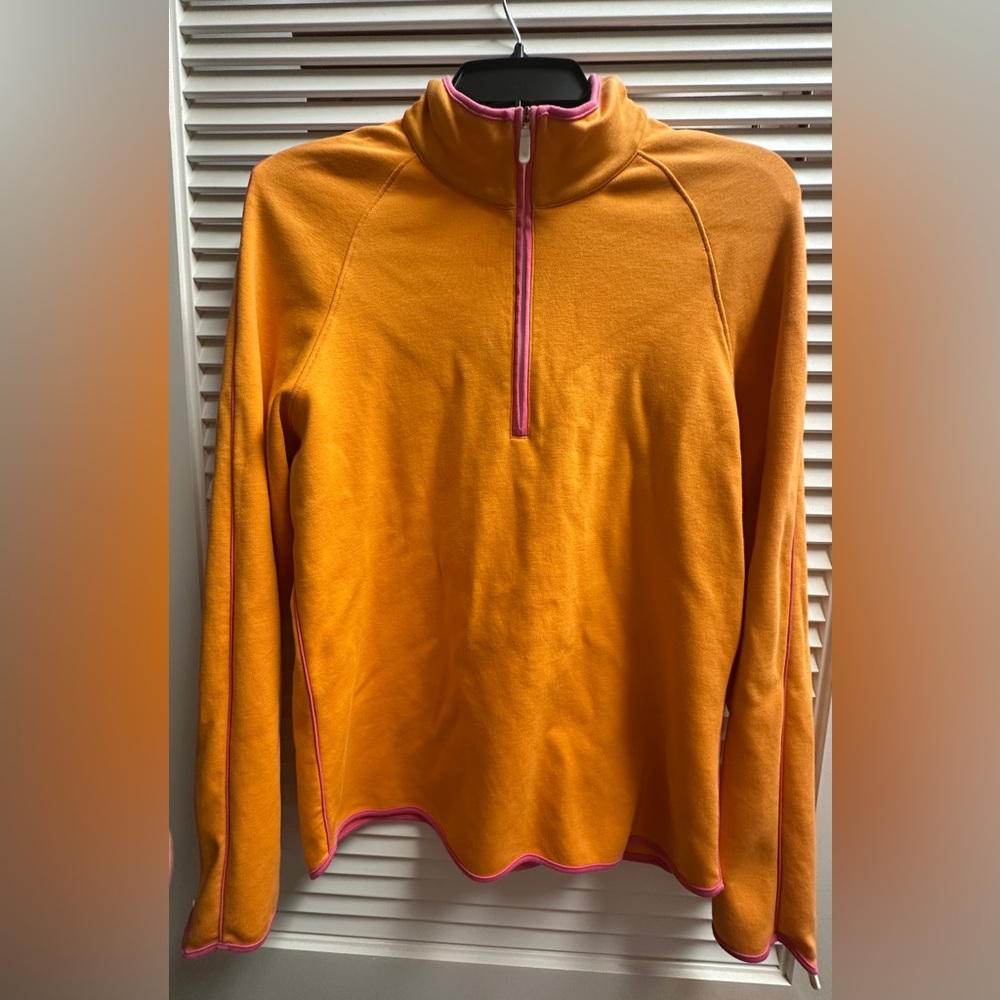 Ladies Bobby Jones Quarter Zip Pullover Orange Golf Size Large